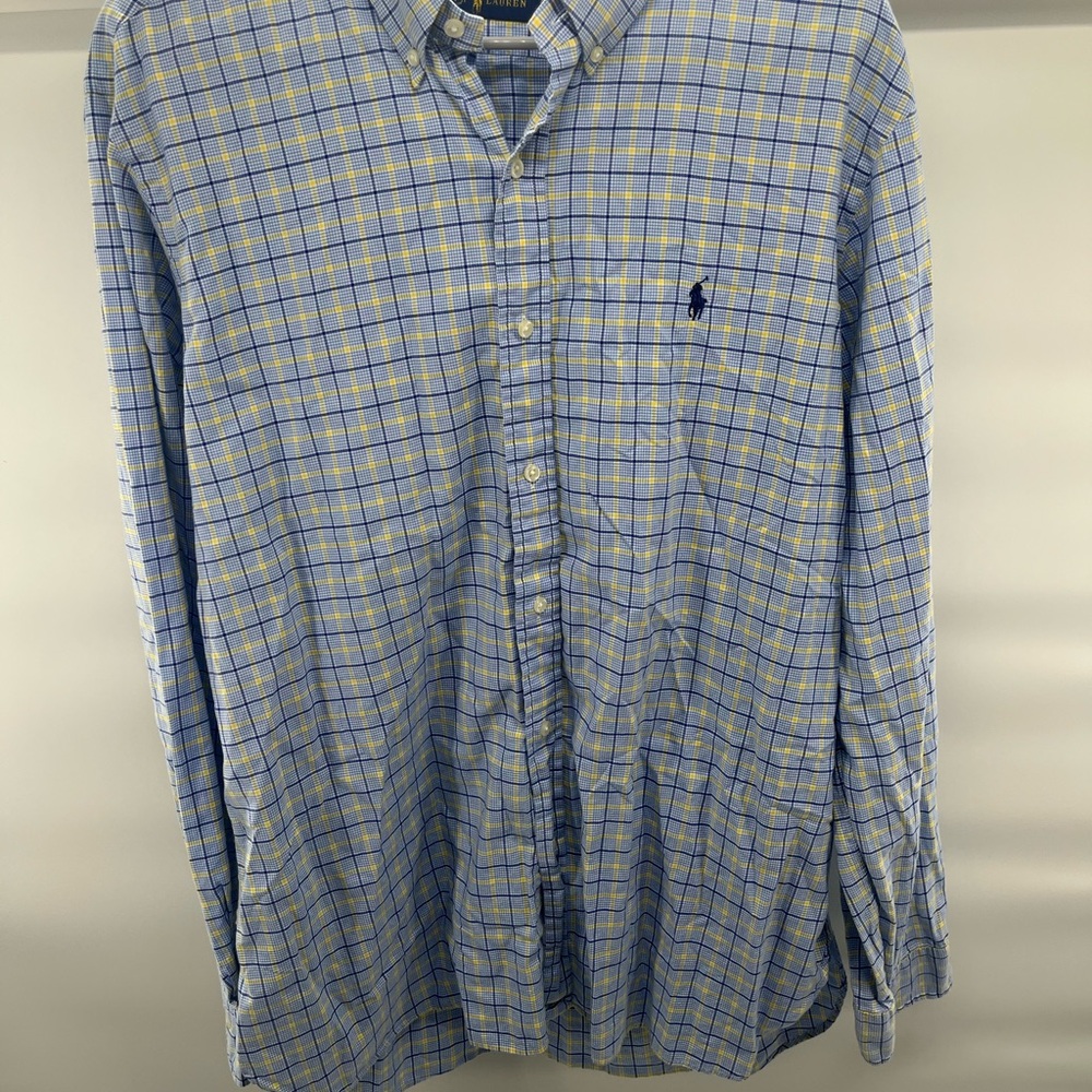 Ralph Lauren‎ Men's Blue and Yellow Plaid Shirt